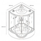 Cabine bain-douche 1/4 de cercle porte coulissante transparente hydromassante 136x136 cm fonction pédiluve faro