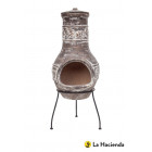 Cheminée mexicaine feuilles medium en argile (chapeau + support)