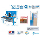 Etabli avec tiroir et panneau mural 1440x1200x600mm - bt-2 box 1200 galva/bois