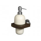 Distributeur de savon liquide bois et nickel brossé série madagaskar