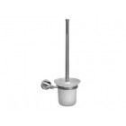 Brosse wc mural avec récptacle verre dépoli support chromé