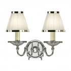 Applique tilburg, nickel poli, 2 abat-jours blancs