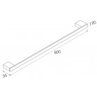 Porte serviette mural 60 cm en zinc chromé serie new york 20 x 600 x 55 mm