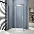 Cabine de douche avec porte coulissante et paroi de douche en verre securit anticalcaire 8 mm - Dimensions au choix