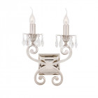 Applique oksana, nickel poli, pendeloques cristal, 2 éclairages