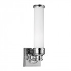 Applique payne, chrome poli et verre opale, 1 ampoule