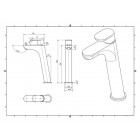 Mitigeur pour lavabo a levier unique col haut