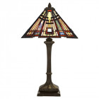 Lampe classic craftsman, bronze et verre tiffany