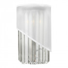 Applique gigi, nickel poli, cristal, organza blanc