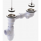 Vidage complet sans trop plein pour évier grès - Pour perçage diamètre 60 mm