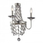 Applique malia, nickel poli et cristal, 2 ampoules