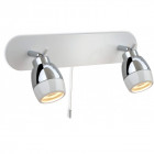 Applique 2 ampoules marine, chrome / blanc