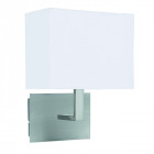 Applique wall, en argent satiné avec abat-jour blanc