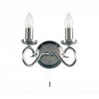 Applique trafford, argent ancien, 2 ampoules