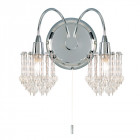Applique milieu, chrome et verre, 2 ampoules