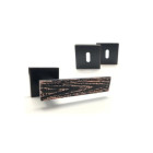 Poignée de porte design à clé finition aspect cuivre patiné noir Flora - KATCHMEE