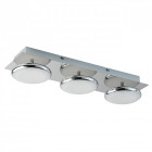 Plafonnier chromé techno 3 ampoules 9 cm