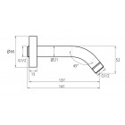 Bras de douche coudé mural 130 mm laiton chromé 