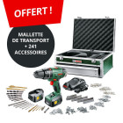 Perceuse visseuse TOOLBOX PSB 18Vli-2 3X2,5Ah + 241 accessoires BOSCH 060398230J