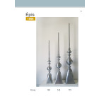 Epi de faîtage en zinc naturel  hauteur 175 cm - 1006-175