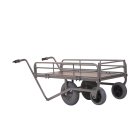 Chariot fleuriste grand modele avec ridelles et roues increvables