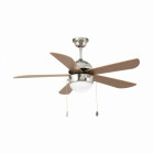 Ventilateur de plafond avec lumière nickel mat veneto 1 ampoule