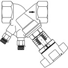 Robinet d'équilibrage OVENTROP Hydrocontrol VTR - PN 25 DN 10 - Filetage femelle des deux côtés avec 2 prises de pression - 1060203