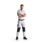 Pantalon Peintre +stretch Blanc/Gris-Foncé 10951330 - Taille au choix