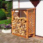 Abri bûches en bois coloris miel