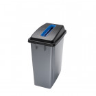 Corbeille polypropylène haute densité grise serie office capacité 60 litres 