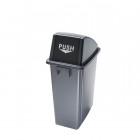 Corbeille avec couvercle ouverture push serie office capacité 60 litres