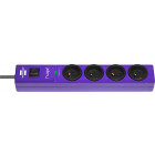 Multiprise BRENNENSTUHL HUGO avec parasurtenseur 4 prises Violet 1150611334