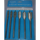 blister de 6 mèches plates pour perçage bois 10, 12, 16, 18, 20 et 25 mm