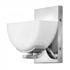 Applique verve, chrome poli, verre opale, led