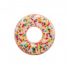 Bouée gonflable donut avec paillettes de sucre - 114 cm de diamètre