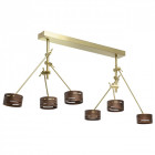Suspension dorée megapolis 6 ampoules 54 cm