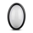 Dôme ovale complet plafonnier blanc chaud 3000K corps noir IP54 - V-TAC VT-8010 12W LED