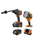Pack aeg perceuse percussion brushless 18v bsb18bl-602c - lampe torche 18v btl18-0 - 2 batteries 6.0ah 1 chargeur