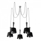 Suspension chromée megapolis 5 ampoules 240 cm