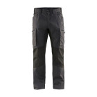 Pantalon maintenance coton stretch Gris-Foncé/Noir 14591146 - Taille au choix