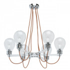 Suspension chromée loft 6 ampoules 72 cm