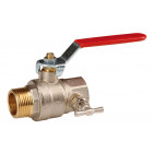 Vanne à sphère laiton 547 - Mâle / Femelle avec purge - Filetage 20 / 27 - PN 20