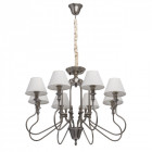 Suspension argentée neoclassic 8 ampoules 110 cm