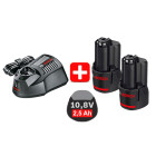 Pack 2 batterie BOSCH 2.5 Ah + chargeur - 1 600 A00 4ZP 