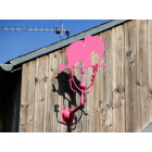 Girouette design éléphant rose