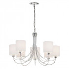 Suspension phantom, chrome et abat-jour blanc, 7 ampoules