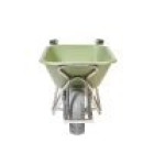 Brouette electrique Caisse en PEHD vert 90L. Roue anti-crevaison