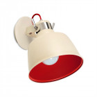 Applique vintage, acier, blanc ancien et rouge