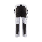 Pantalon peintre +stretch Blanc/Noir 19101000 - Taille au choix