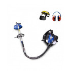 Débroussailleuse thermique à dos 50cc + casque anti-bruit + visière bi-matière - hdbtd50-ac2